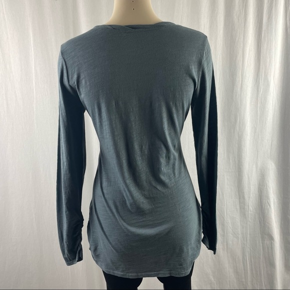 Garnet Hill Pima Cotton & Modal Ruched Long-Sleeve Tee S - Picture 2 of 10
